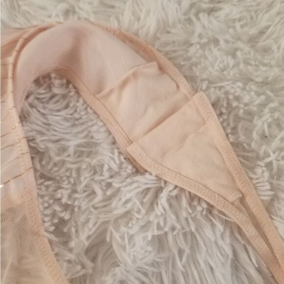 Victoria's Secret Pink Gold Metallic Stripe Bodysuit Small - Picture 8 of 14